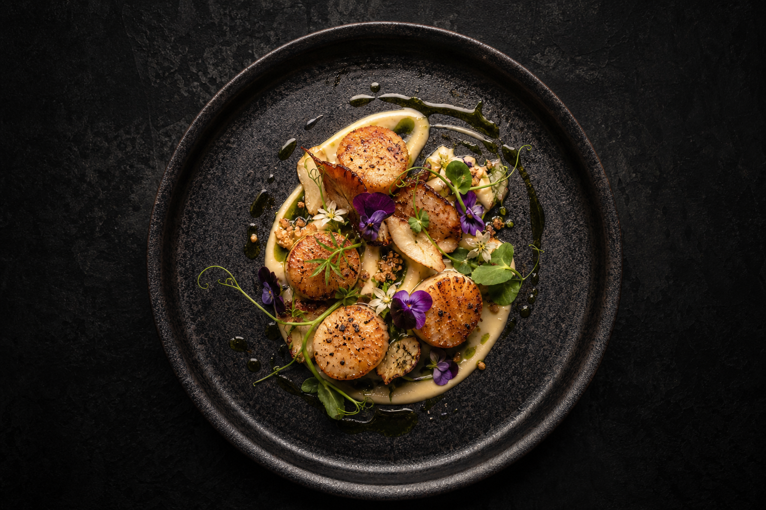 Signature plated dish at Saffron & Sage